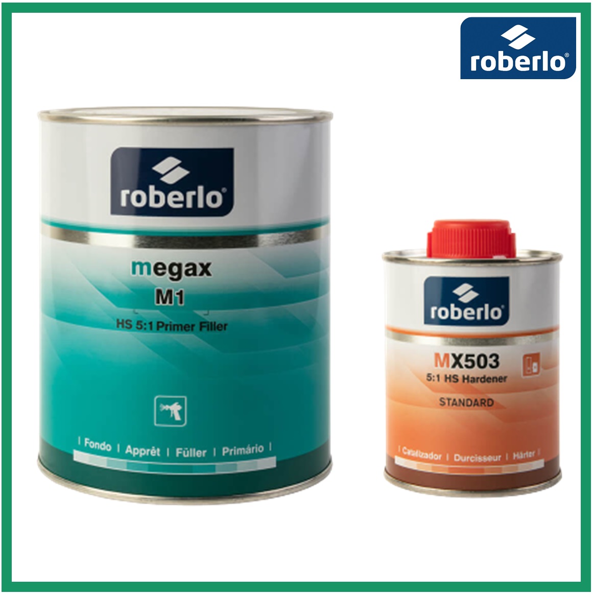 ROBERLO MEGAX M1 Грунт-наполнитель, светло-серый 1 л + MX503 отвердитель  0,2 л (комплект) ✓ Купить в Москве ✓ По выгодной цене за 3 152 Руб ✓  Интернет магазин ROBERLO | Интернет магазин торговой марки ROBERLO